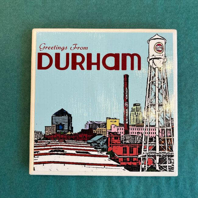 Amy May Pop Art Local Coaster - Greetings from Durham
