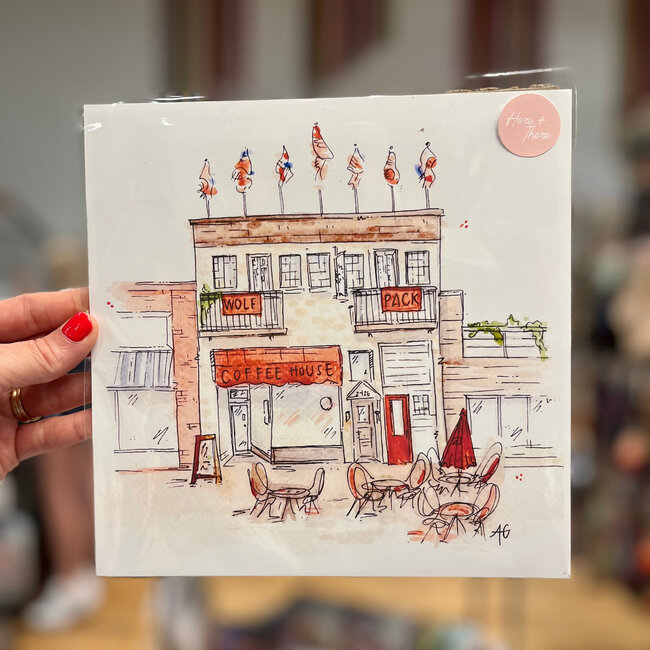 Here and There Paintings Mitch's Tavern Print 8x8