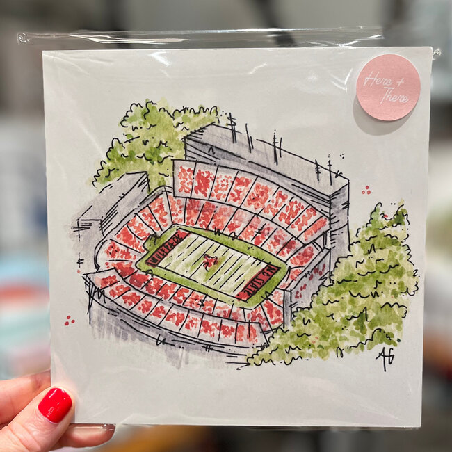 Here and There Paintings Carter Finley Stadium Print 6x6
