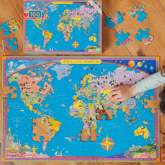 eeboo Puzzle - World Map 100 piece