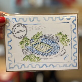 Here and There Paintings Duke Wallace Wade Stadium Card