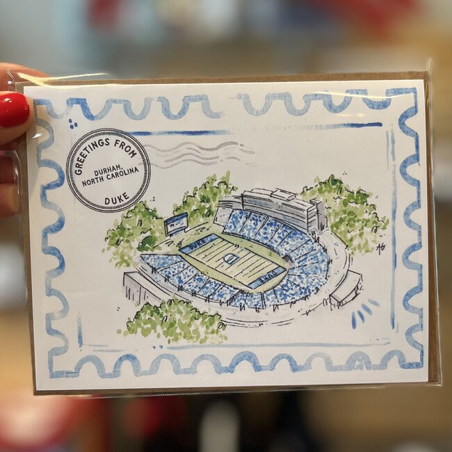 Here and There Paintings Duke Wallace Wade Stadium Card