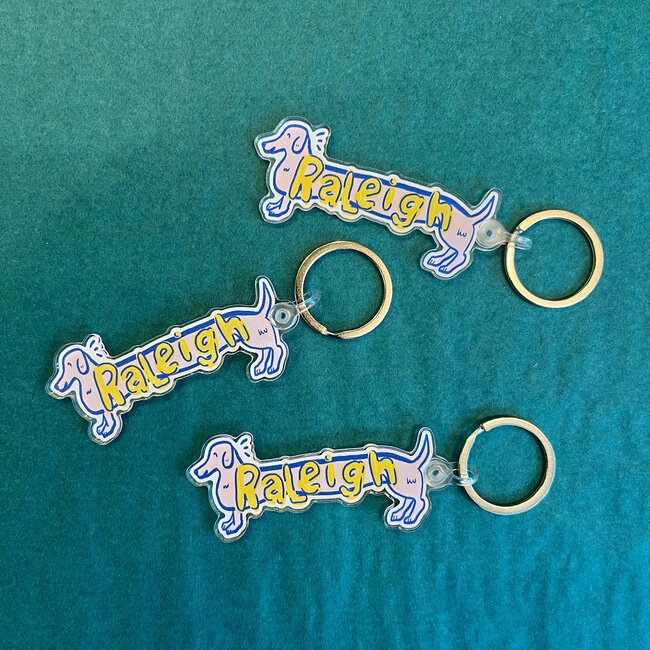 Emily Petrilla Illustrations Raleigh Dog Keychain