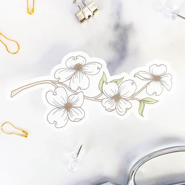 Billie Claire Handmade LLC Flowering Dogwood Sticker