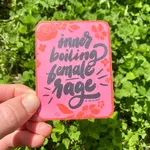 Billie Claire Handmade LLC Inner Boiling Female Rage Sticker