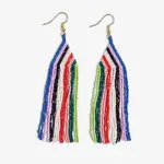 Brittany Beaded Fringe Earrings Rio