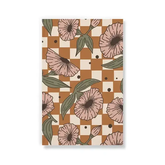 Classic Layflat Notebook - Checks & Flowers