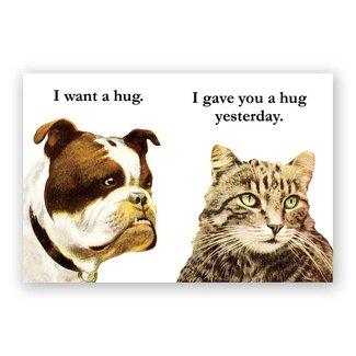 Bulldog Hug Birthday Card