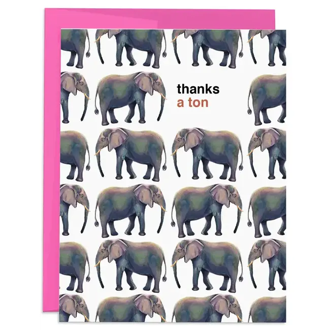 J6R6 Elephant Thank You Card