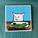 Amy May Pop Art Meme Cat Coaster