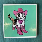 Amy May Pop Art Pink Pony Cat Coaster