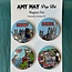 Amy May Pop Art Triangle Cats Magnet Set (4)