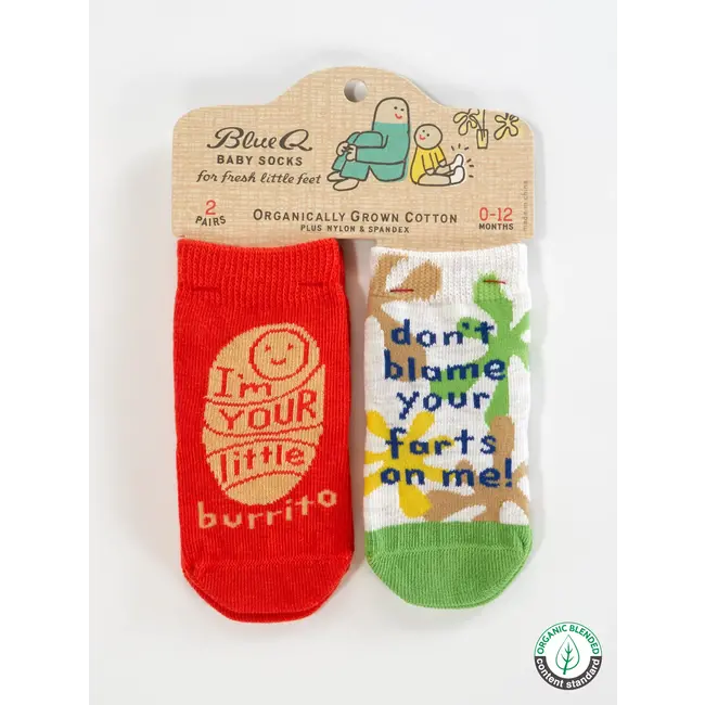 Baby Socks - I'm Your Little Burrito/ Don't Blame Your Farts On Me