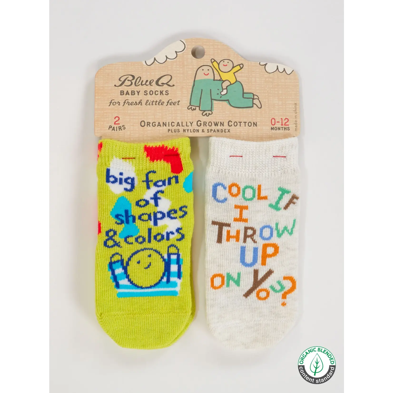 Baby Socks - Big Fan Of Shapes & Colors/ Cool If I Throw Up On You?