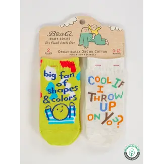 Baby Socks - Big Fan Of Shapes & Colors/ Cool If I Throw Up On You?