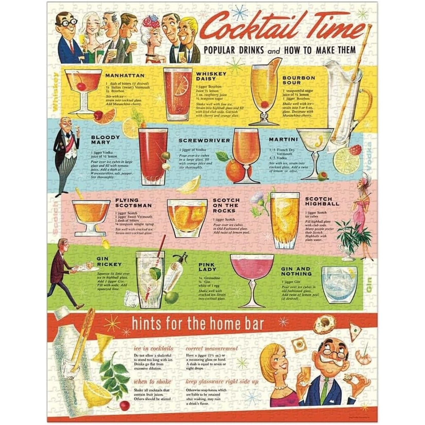 Cavallini Puzzle - Cocktails 1000 Piece