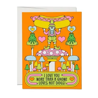 Gnomes Love Hotdogs Card