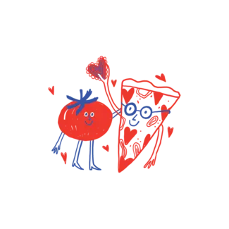 Temporary Tattoo Pair - Pizza Loves Tomato
