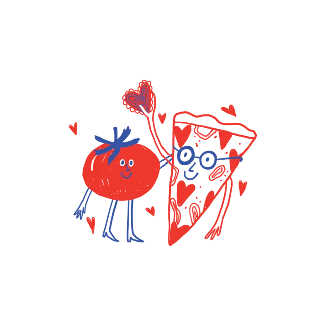 Temporary Tattoo Pair - Pizza Loves Tomato
