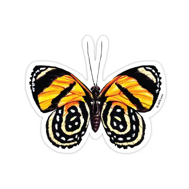 J6R6 Orange Butterfly 6 Sticker