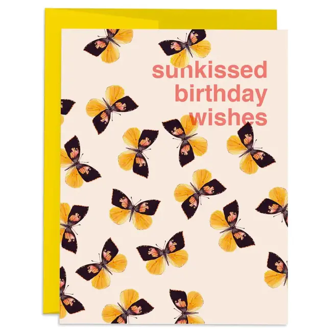 J6R6 Butterfly Sunkissed Birthday Card