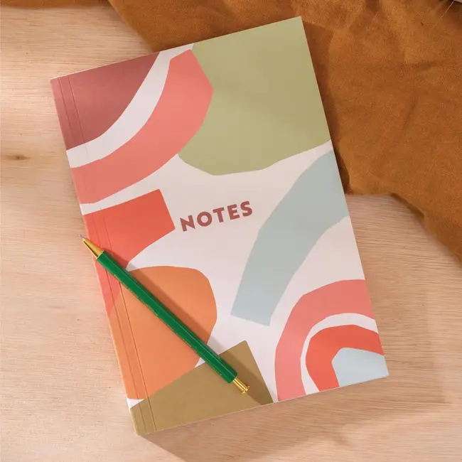 Lay Flat Lined Notebook - Boho Shapes