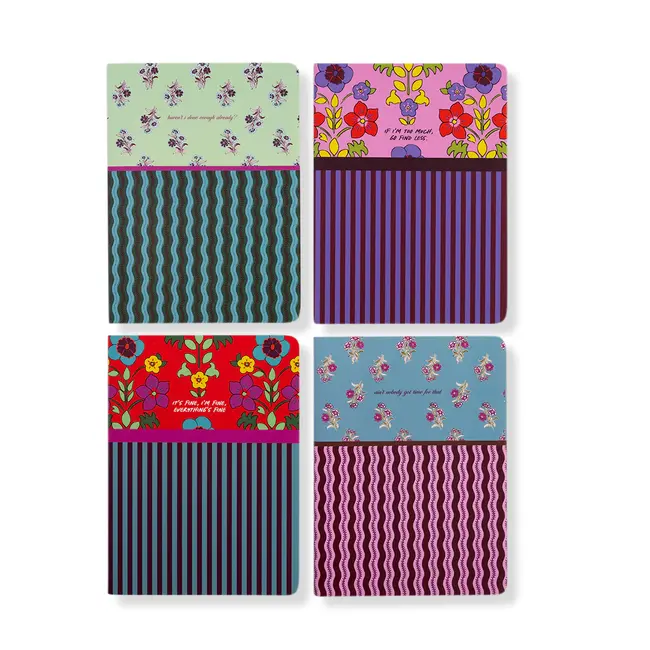 Furbish Studio Stitched Notebook Set (4) - Floral Stripes