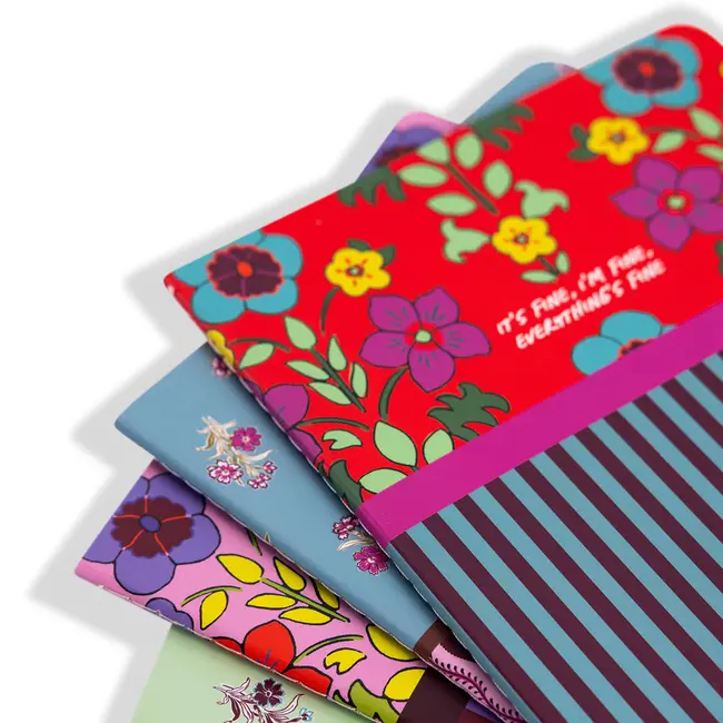 Furbish Studio Stitched Notebook Set (4) - Floral Stripes