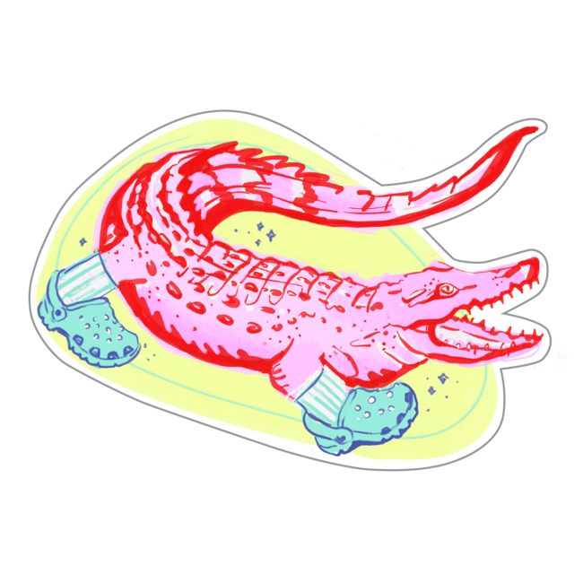 Jillian Ohl Crocs with Socks Sticker