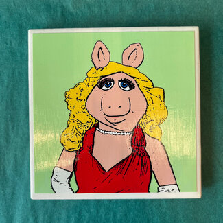 Amy May Pop Art Miss Piggy Coaster