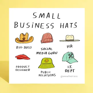Aviate Press Small Business Hats Print 8x8