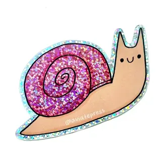 Aviate Press Glittery Snail Sticker
