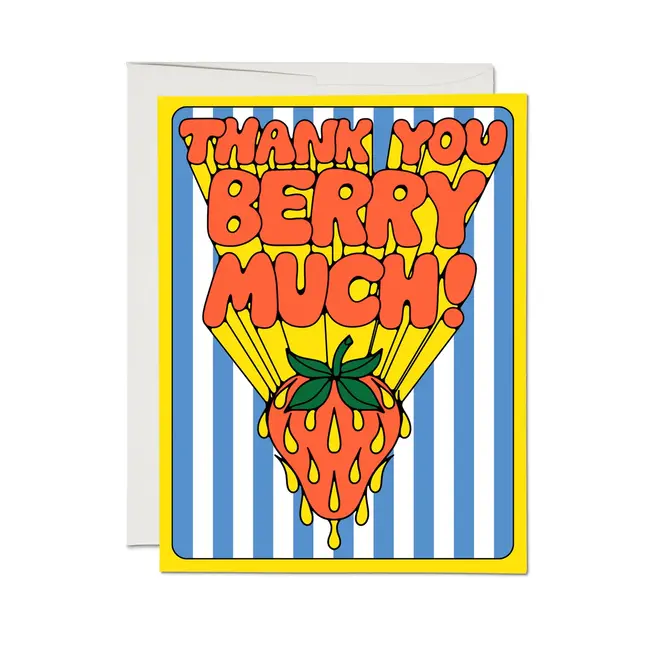 So Many Strawberries Thank You Card