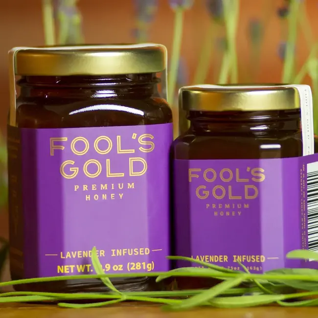 Fool's Gold Honey Lavender Infused NC Honey -  5.75 oz