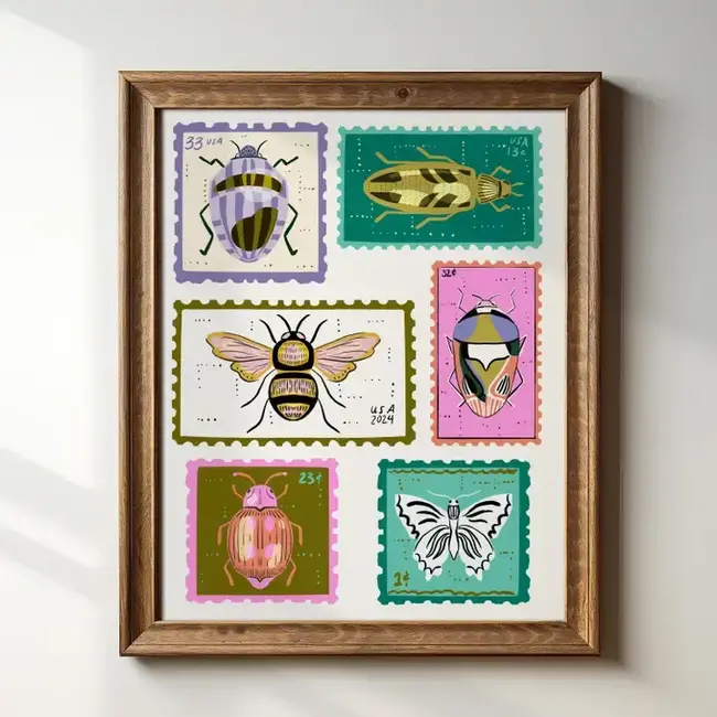 Tara Reed Bug Stamps Art Print 8x10