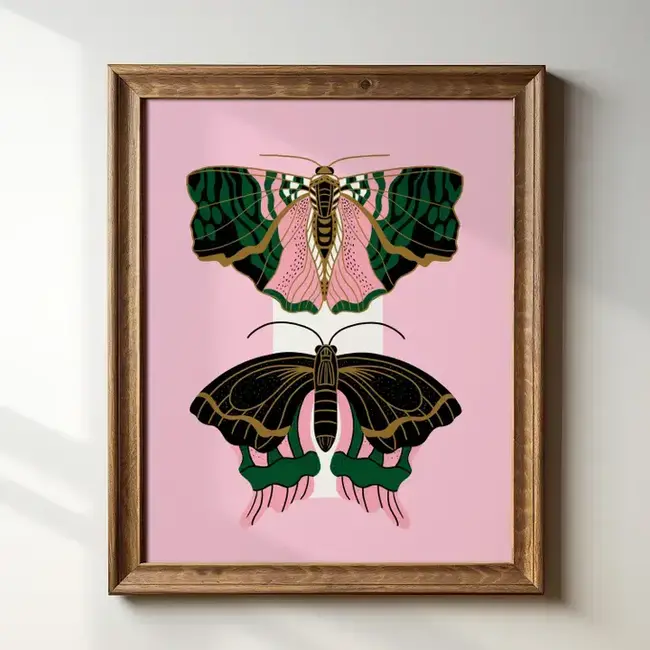 Tara Reed Deco Moths Art Print 8x10