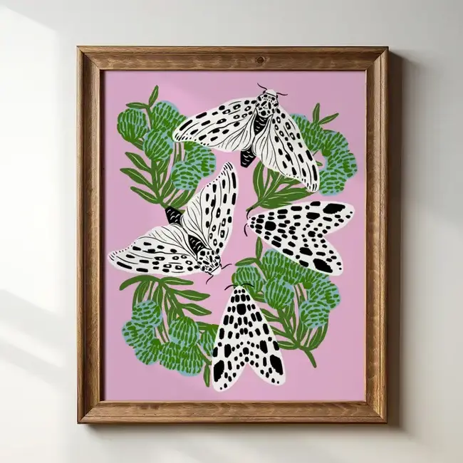 Tara Reed Giant Leopard Moths Art Print 8x10
