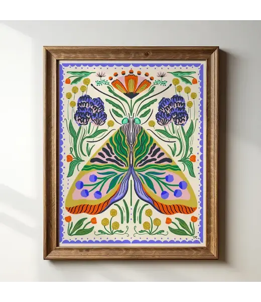 Tara Reed Maximalist Folk Moth Art Print 8x10