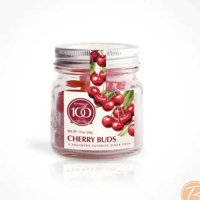 Butterfields Candy Cherry Buds Hard Candy in Mason Jar