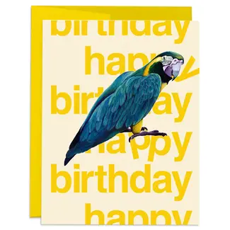 J6R6 Macaw Happy Birthday Card J6R6 Macaw Happy Birthday Card