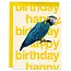 J6R6 Macaw Happy Birthday Card