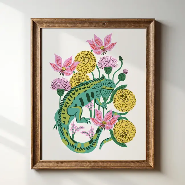 Tara Reed Bold Iguana Art Print 8x10