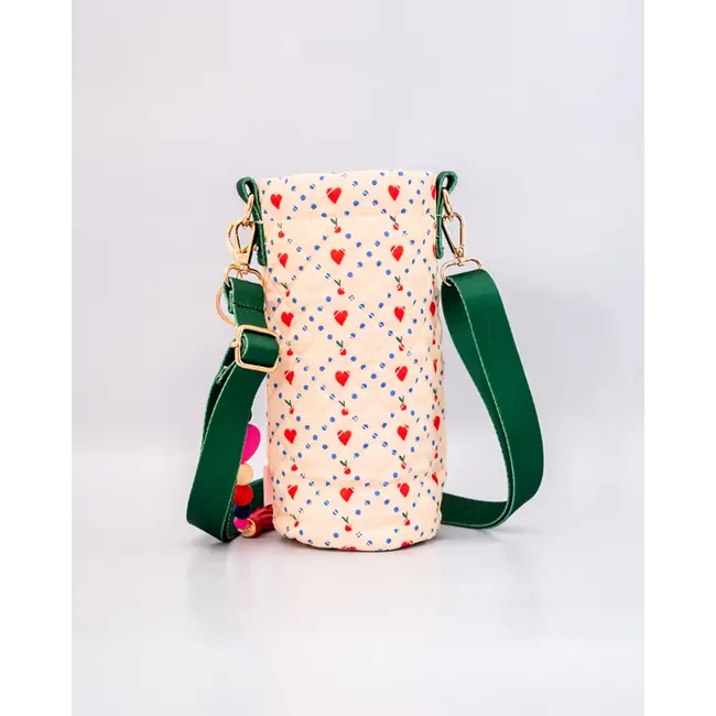 Cherry Hearts Water Bottle Sling