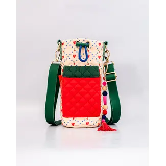Cherry Hearts Water Bottle Sling