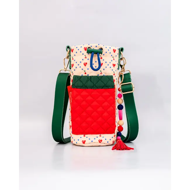 Cherry Hearts Water Bottle Sling