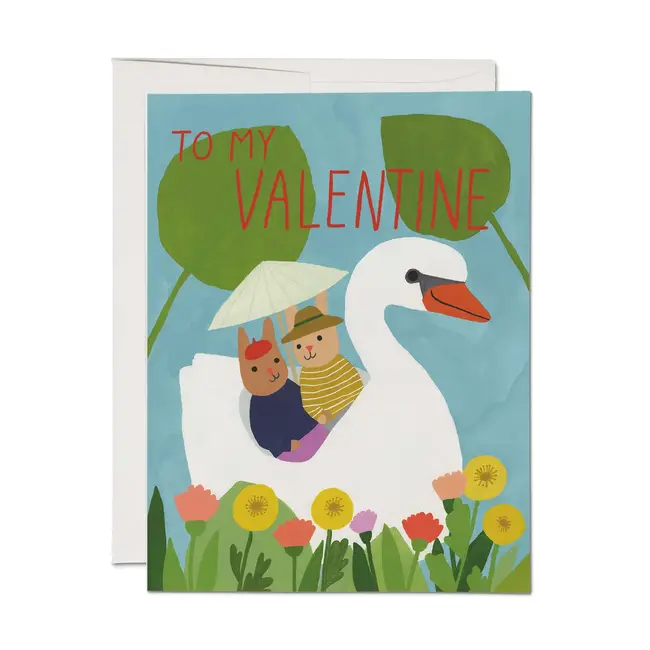 Swan Lake Valentines Card