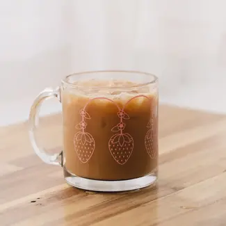 Tiny Deer Studio Strawberries Glass Mug