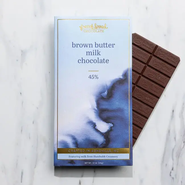French Broad Chocolate Brown Butter Milk Chocolate Bar 60g