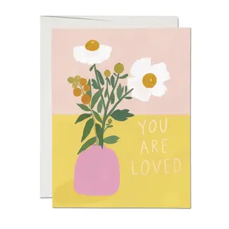 You Are Loved White Poppies Card