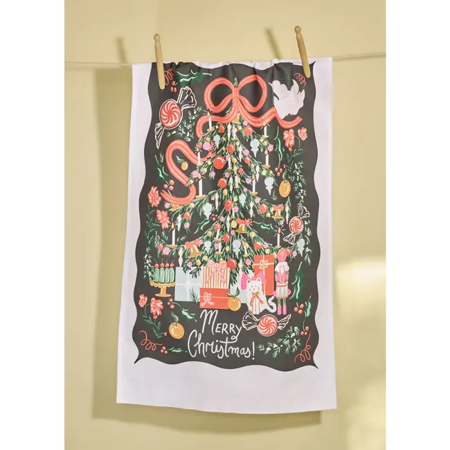 One & Only Paper Merry Christmas Tree Tea Towel